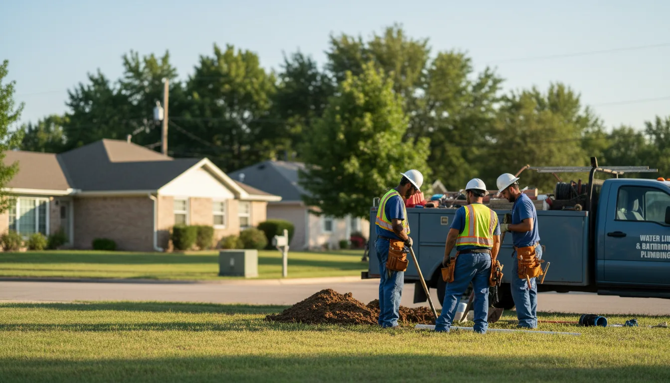 Residential water line and bathroom plumbing service in Wilburton, OK